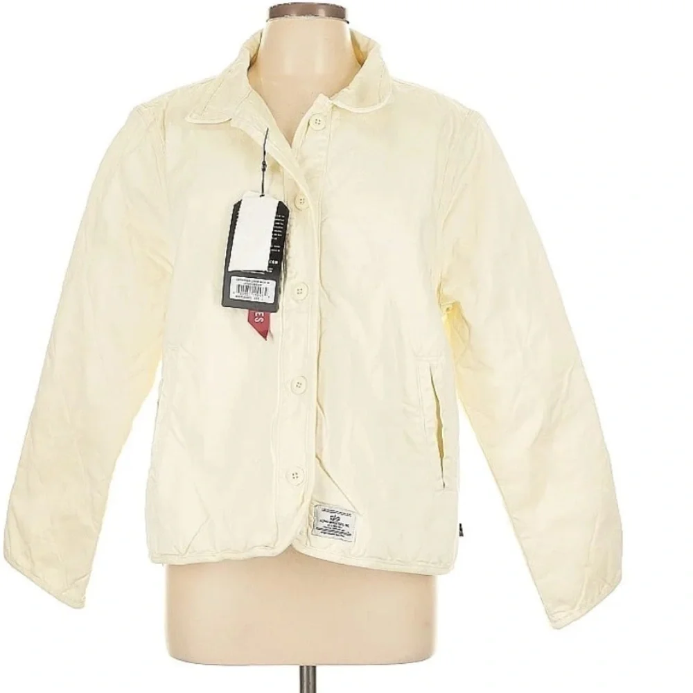 Alpha Industries CREWMAN LINER MOD Women’s Quilted Jacket Cream Large - Picture 2 of 6